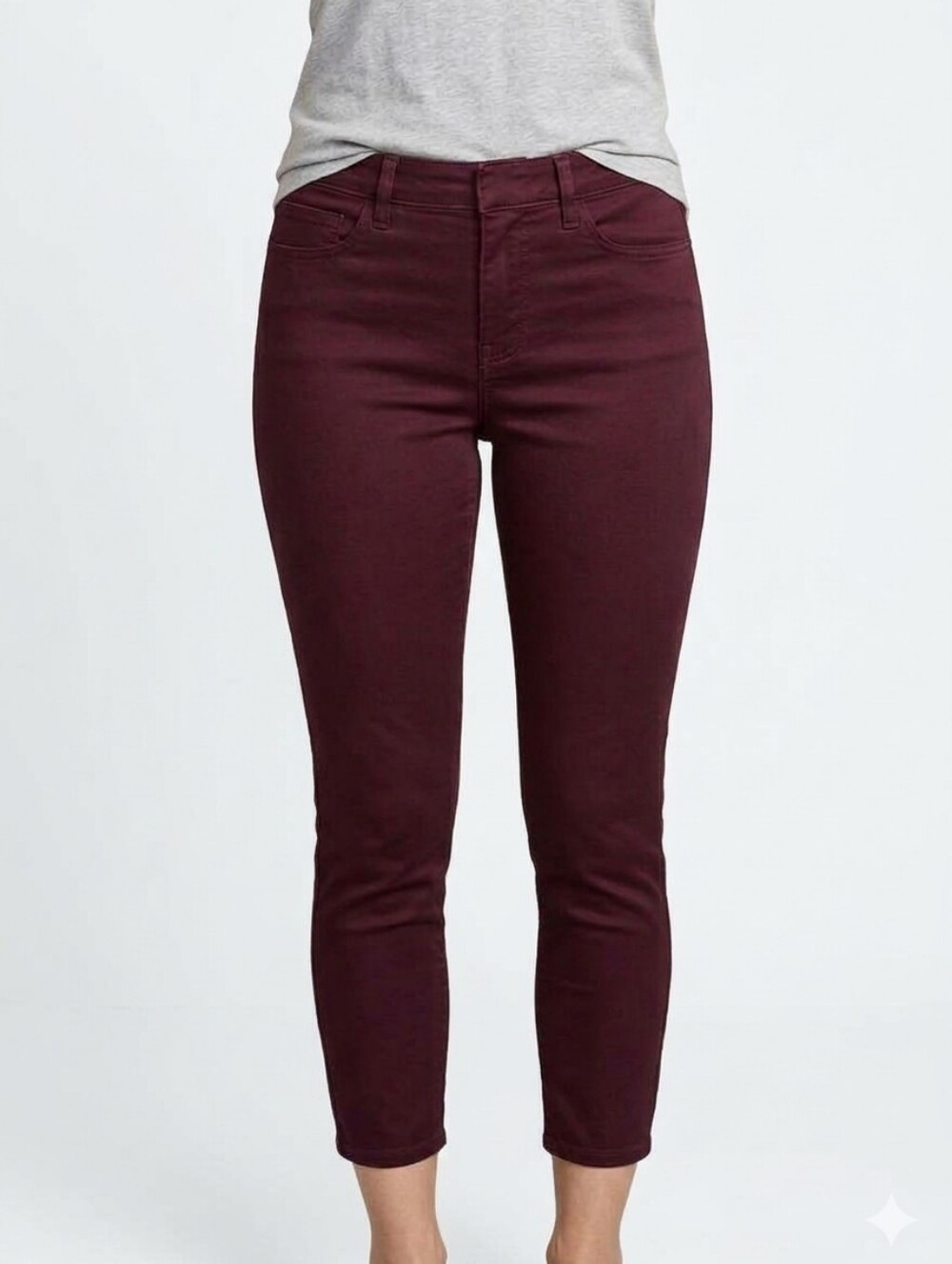 Talbots High-Rise Jegging Crop Deep Maroon Size 8